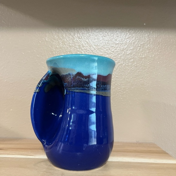 Blue and Turquoise Ceramic Mug - Picture 2 of 11